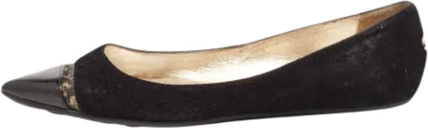 Jimmy Choo Pre-owned Leather flats Black Dames