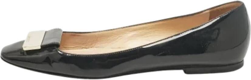 Jimmy Choo Pre-owned Leather flats Black Dames