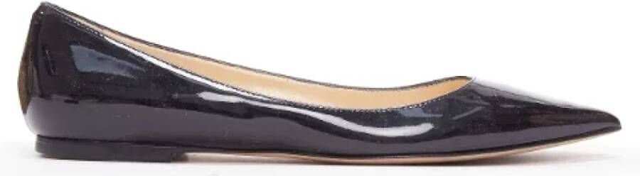 Jimmy Choo Pre-owned Leather flats Black Dames