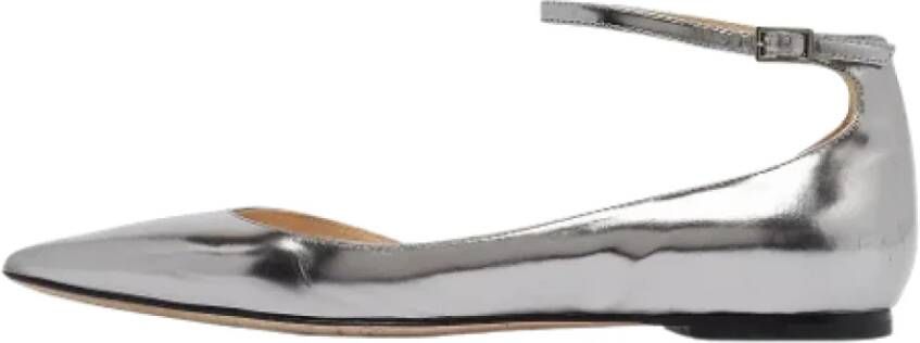 Jimmy Choo Pre-owned Leather flats Gray Dames