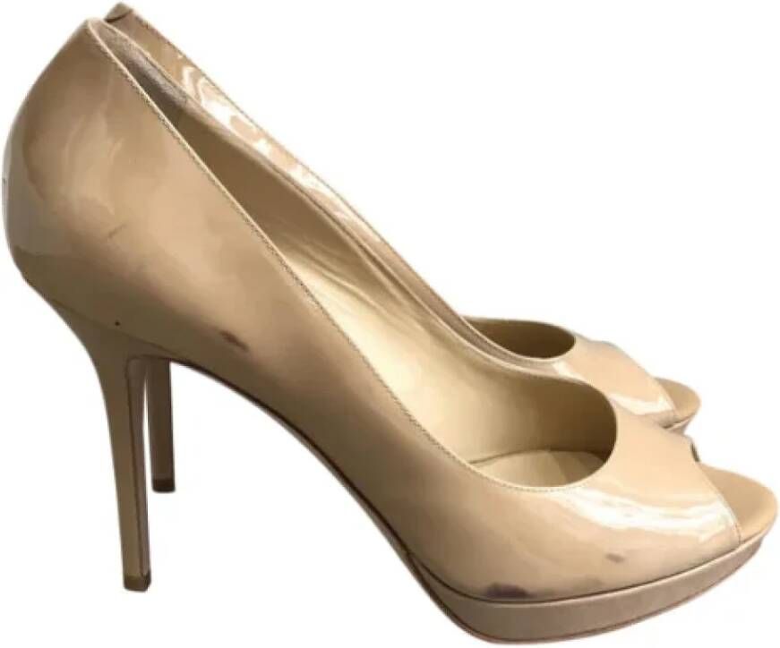 Jimmy Choo Pre-owned Leather heels Beige Dames