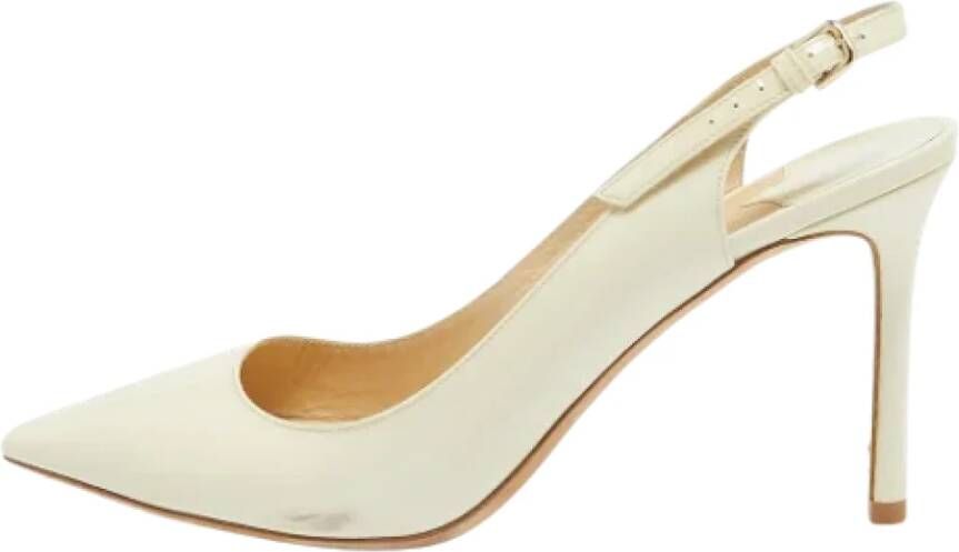 Jimmy Choo Pre-owned Leather heels Beige Dames