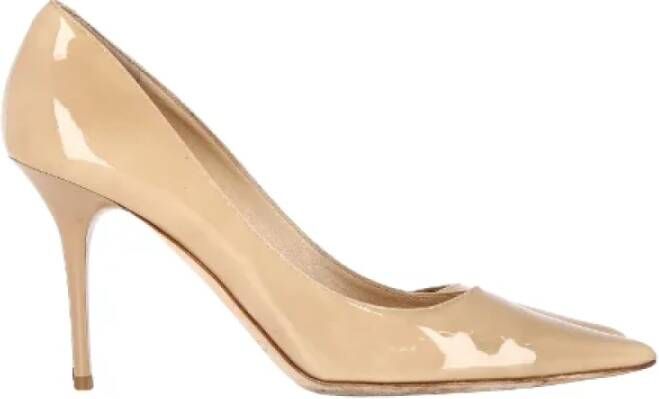 Jimmy Choo Pre-owned Leather heels Beige Dames