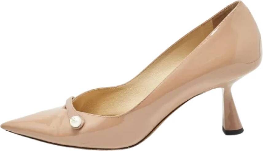 Jimmy Choo Pre-owned Leather heels Beige Dames