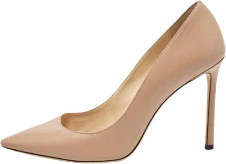 Jimmy Choo Pre-owned Leather heels Beige Dames