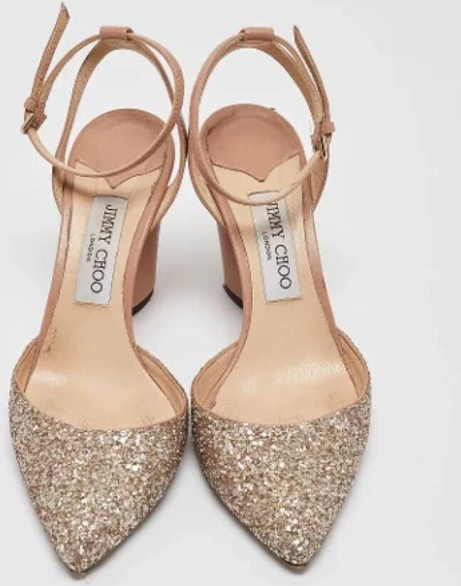 Jimmy Choo Pre-owned Leather heels Beige Dames