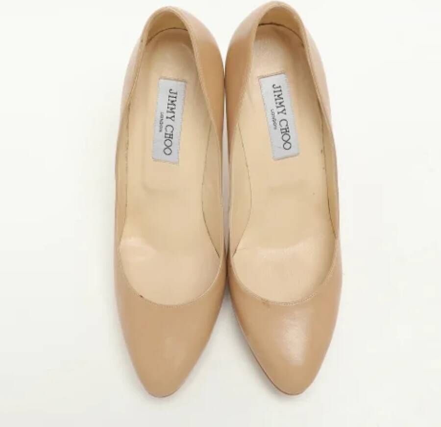 Jimmy Choo Pre-owned Leather heels Beige Dames