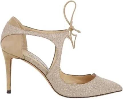 Jimmy Choo Pre-owned Leather heels Beige Dames