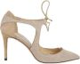 Jimmy Choo Pre-owned Leather heels Beige Dames - Thumbnail 1