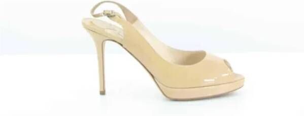 Jimmy Choo Pre-owned Leather heels Beige Dames