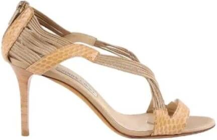 Jimmy Choo Pre-owned Leather heels Beige Dames