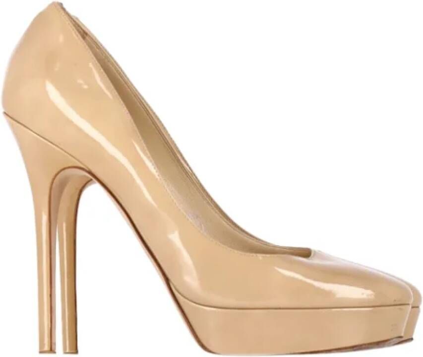 Jimmy Choo Pre-owned Leather heels Beige Dames