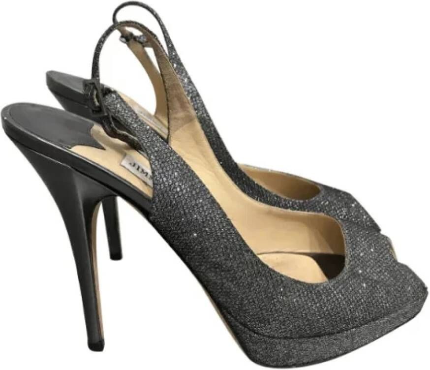 Jimmy Choo Pre-owned Leather heels Gray Dames