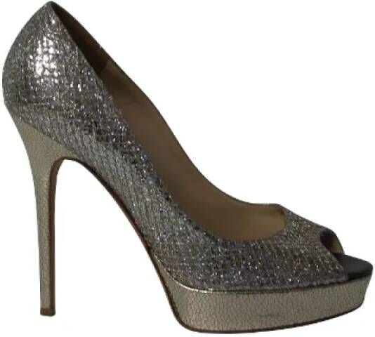 Jimmy Choo Pre-owned Leather heels Gray Dames