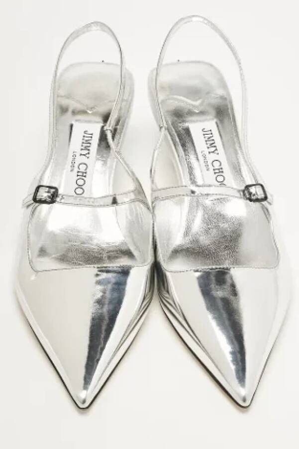 Jimmy Choo Pre-owned Leather heels Gray Dames