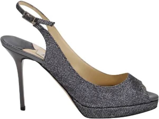 Jimmy Choo Pre-owned Leather heels Gray Dames