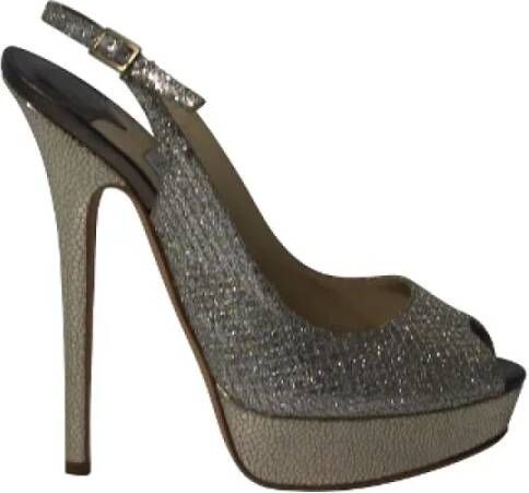 Jimmy Choo Pre-owned Leather heels Gray Dames