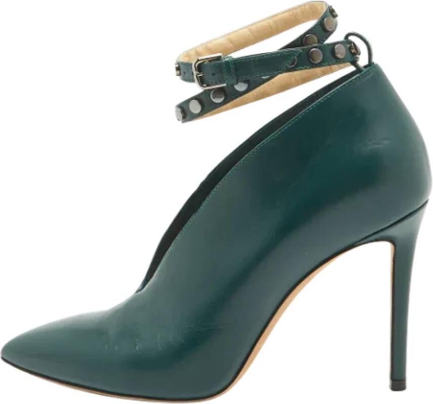 Jimmy Choo Pre-owned Leather heels Green Dames