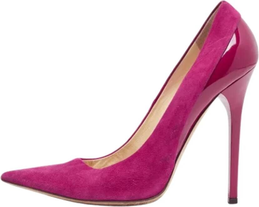 Jimmy Choo Pre-owned Leather heels Purple Dames