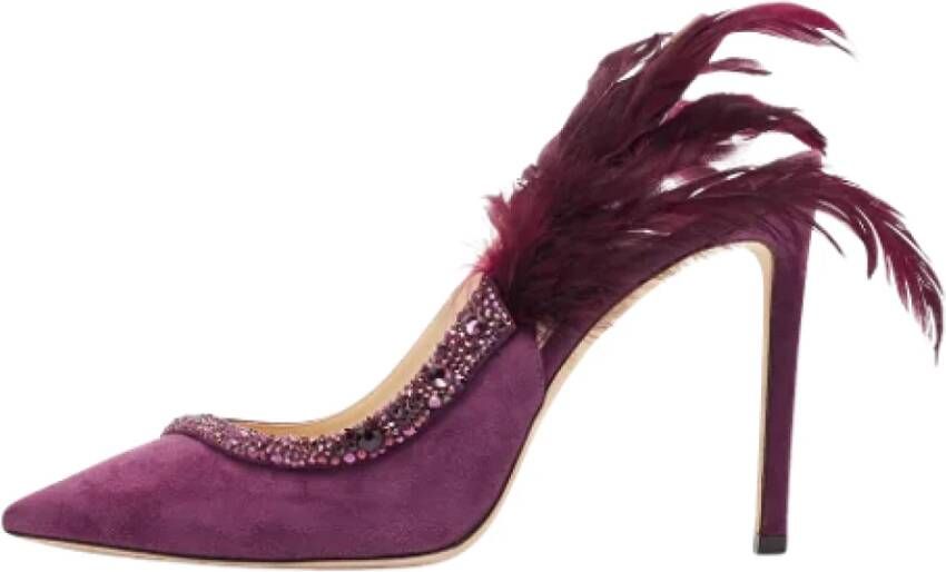 Jimmy Choo Pre-owned Leather heels Purple Dames