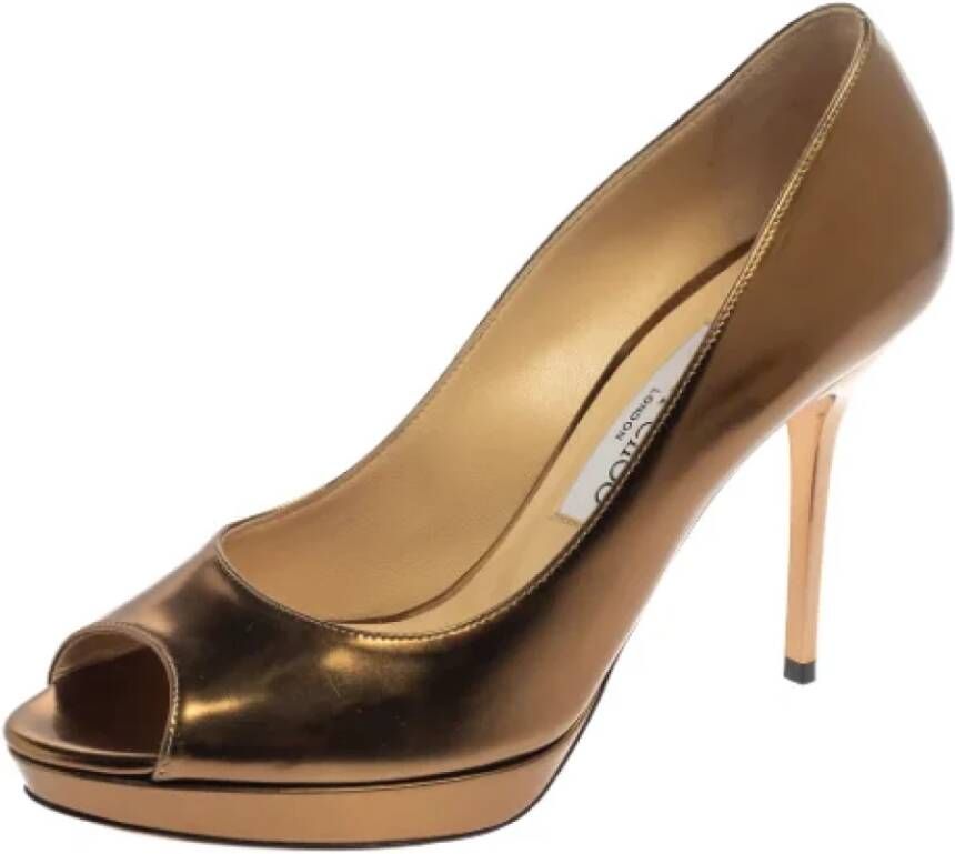 Jimmy Choo Pre-owned Leather heels Yellow Dames