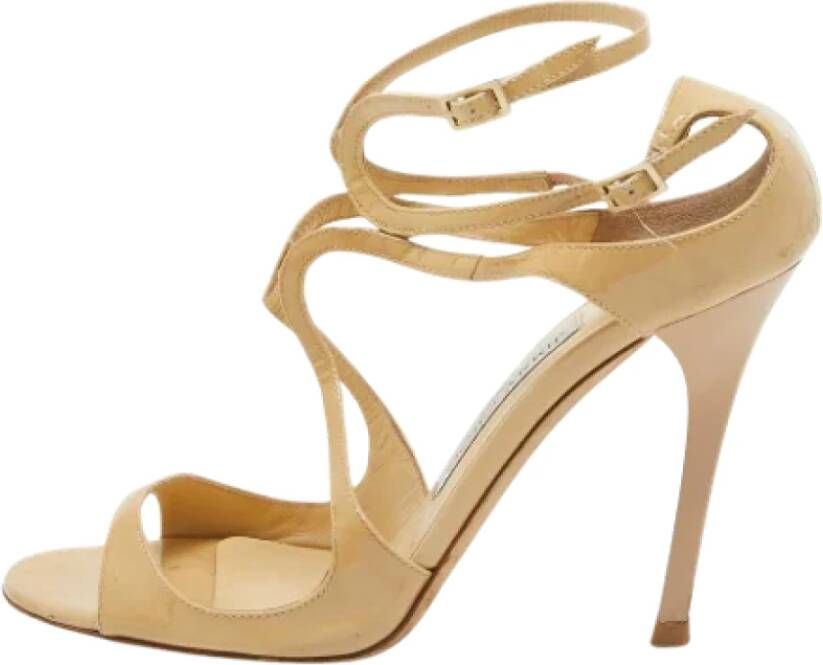 Jimmy Choo Pre-owned Leather sandals Beige Dames