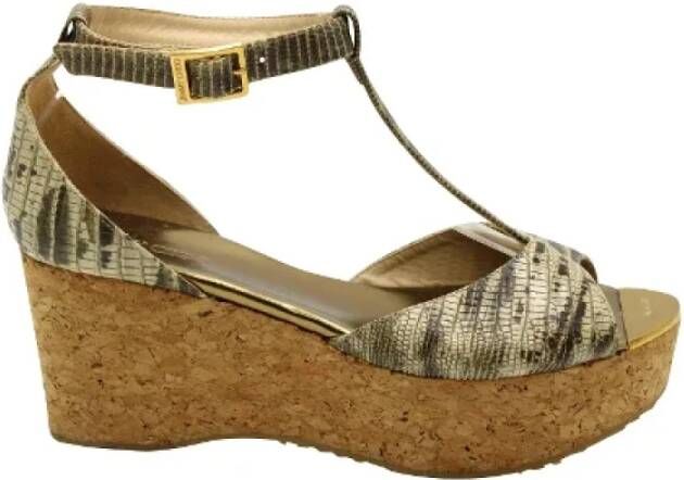 Jimmy Choo Pre-owned Leather sandals Beige Dames