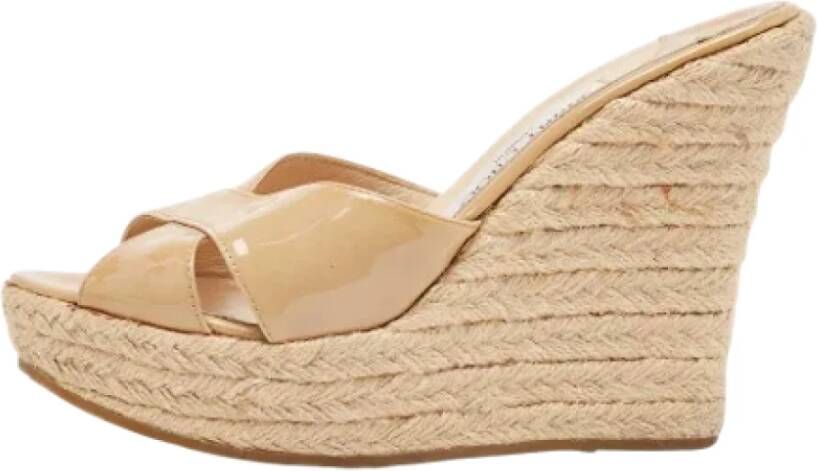 Jimmy Choo Pre-owned Leather sandals Beige Dames