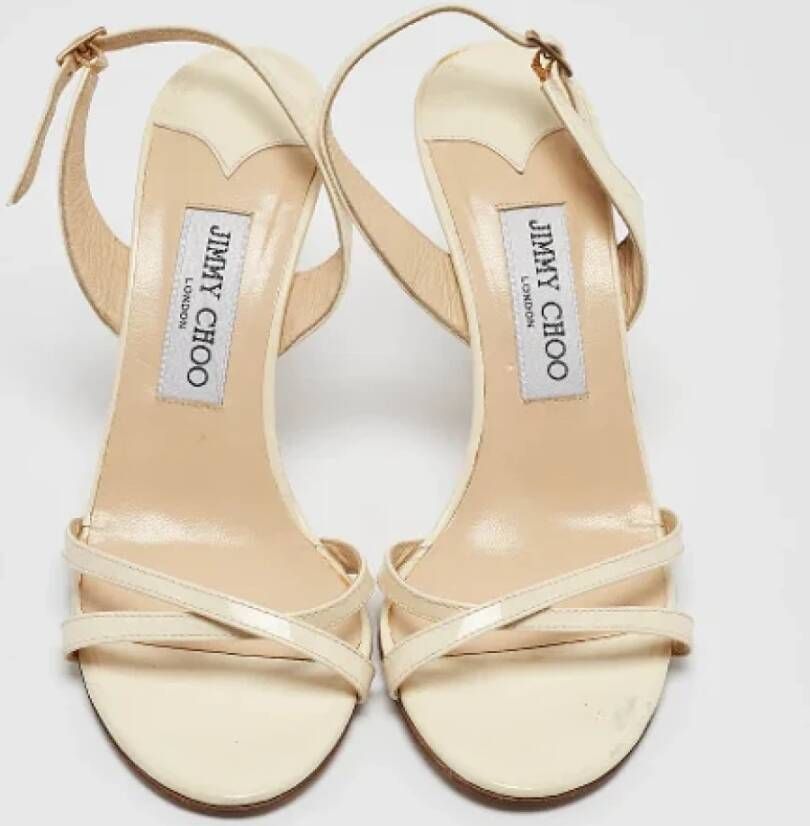 Jimmy Choo Pre-owned Leather sandals Beige Dames