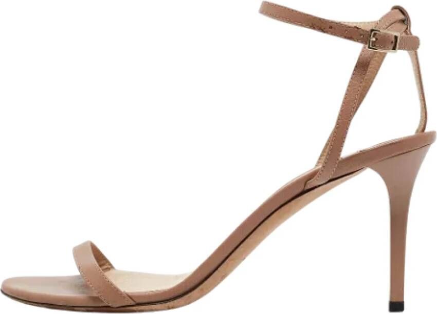 Jimmy Choo Pre-owned Leather sandals Beige Dames