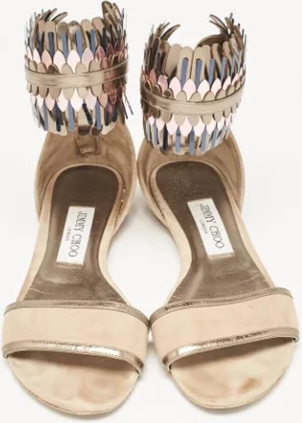 Jimmy Choo Pre-owned Leather sandals Beige Dames