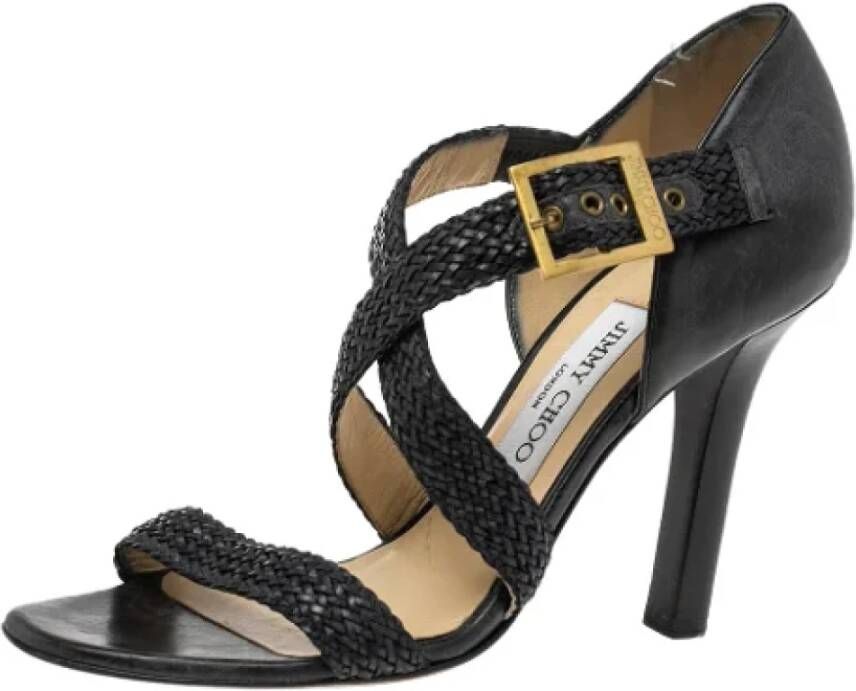 Jimmy Choo Pre-owned Leather sandals Black Dames