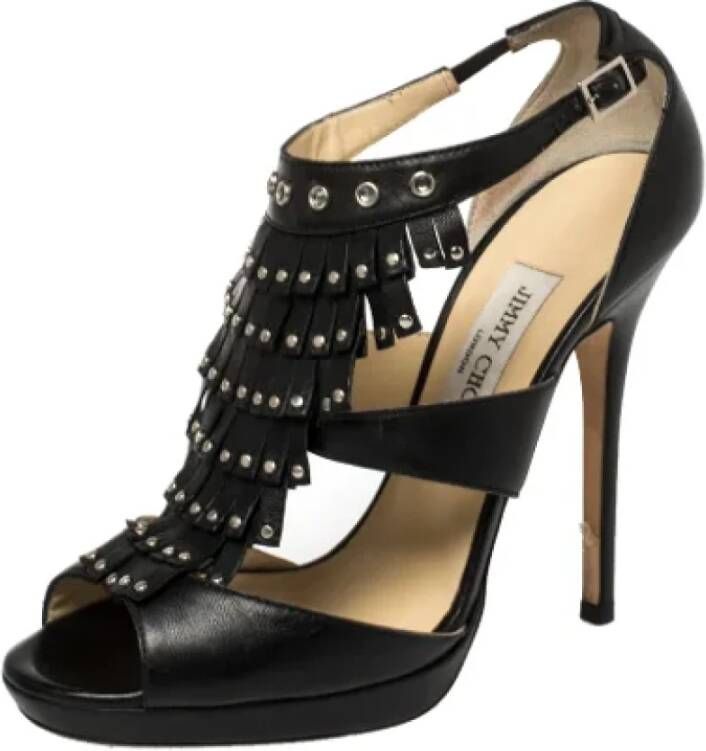 Jimmy Choo Pre-owned Leather sandals Black Dames