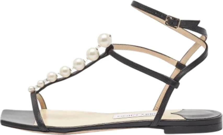 Jimmy Choo Pre-owned Leather sandals Black Dames