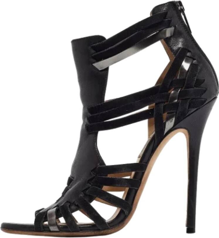 Jimmy Choo Pre-owned Leather sandals Black Dames