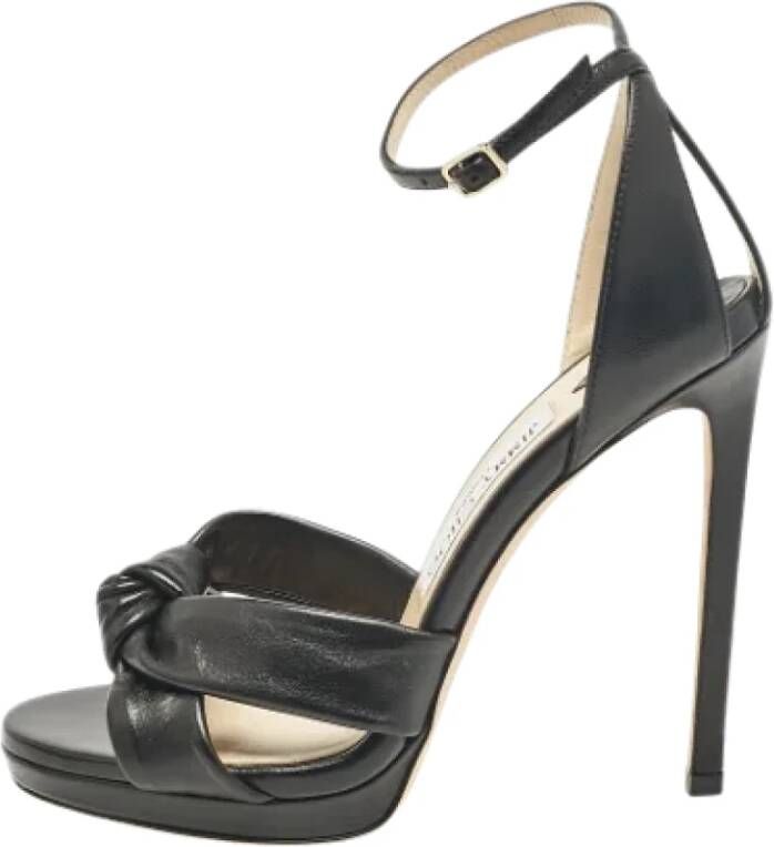 Jimmy Choo Pre-owned Leather sandals Black Dames