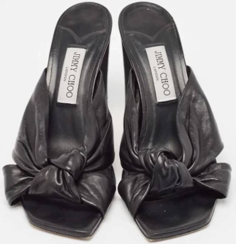 Jimmy Choo Pre-owned Leather sandals Black Dames