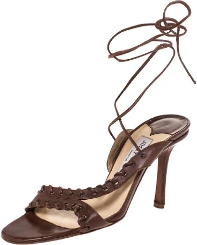 Jimmy Choo Pre-owned Leather sandals Brown Dames