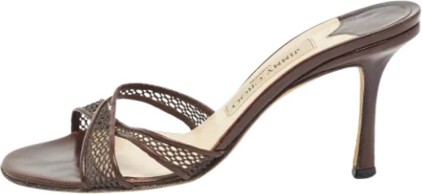 Jimmy Choo Pre-owned Leather sandals Brown Dames