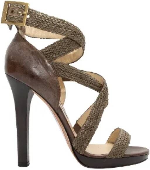 Jimmy Choo Pre-owned Leather sandals Brown Dames