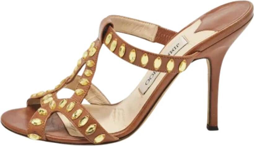 Jimmy Choo Pre-owned Leather sandals Brown Dames