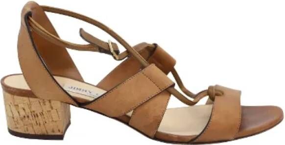 Jimmy Choo Pre-owned Leather sandals Brown Dames