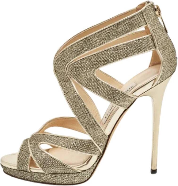 Jimmy Choo Pre-owned Leather sandals Gray Dames