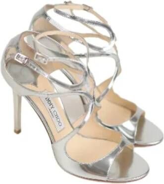 Jimmy Choo Pre-owned Leather sandals Gray Dames