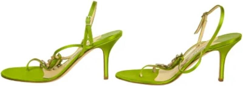 Jimmy Choo Pre-owned Leather sandals Green Dames