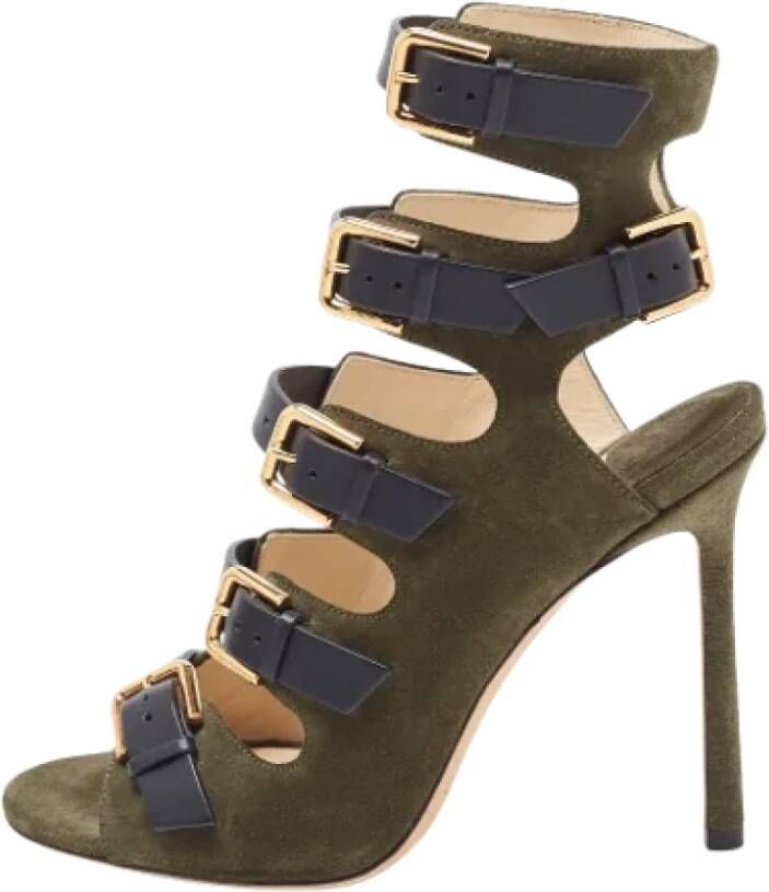 Jimmy Choo Pre-owned Leather sandals Green Dames