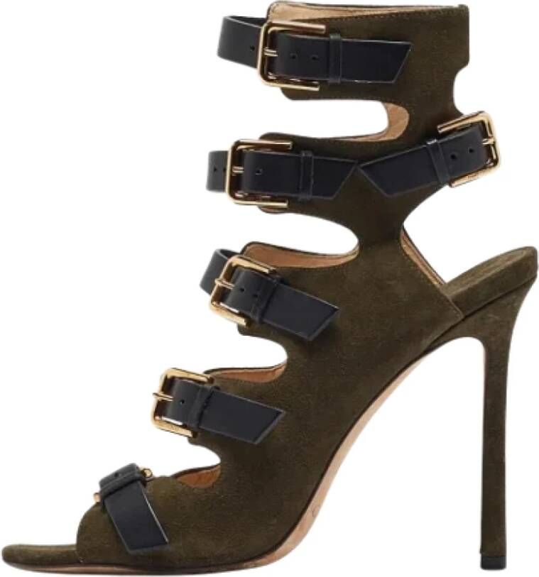 Jimmy Choo Pre-owned Leather sandals Green Dames