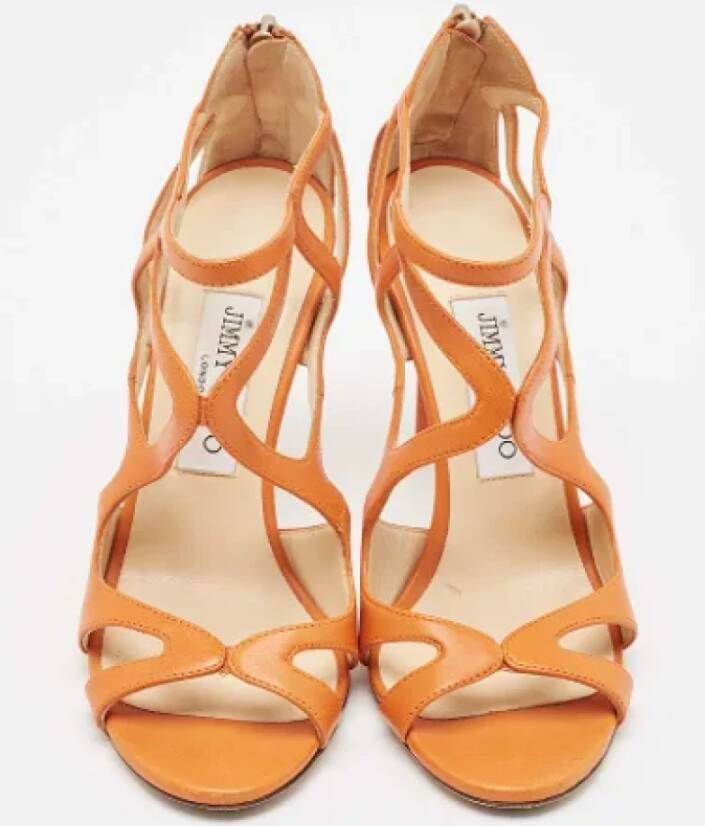 Jimmy Choo Pre-owned Leather sandals Orange Dames