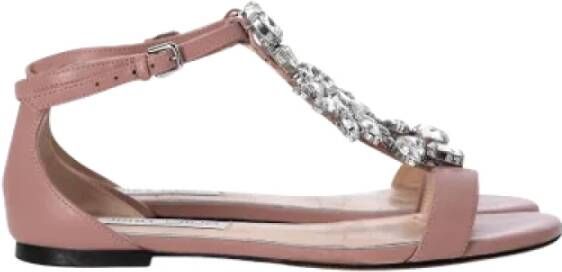 Jimmy Choo Pre-owned Leather sandals Pink Dames