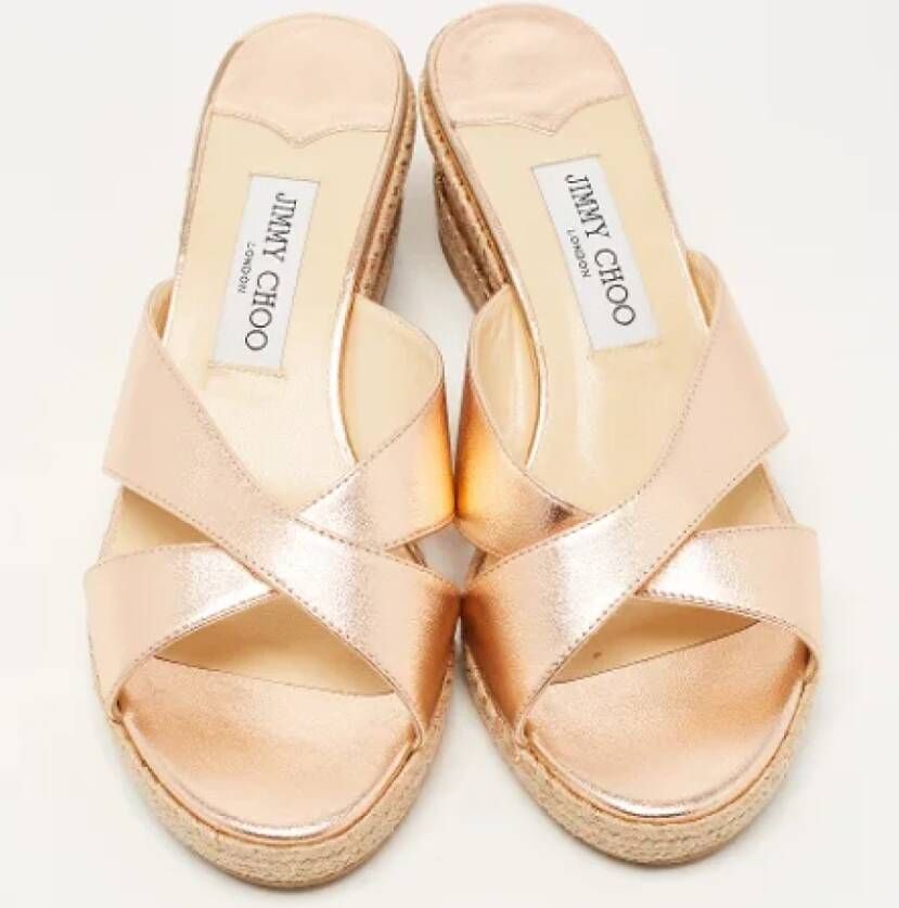 Jimmy Choo Pre-owned Leather sandals Pink Dames